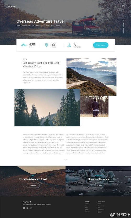 探索自然之美 旅行博客網(wǎng)頁(yè)UI設(shè)計(jì)靈感與旅游開發(fā)項(xiàng)目策劃指南